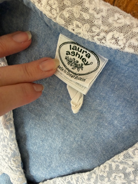 Laura Ashley Chambray Vintage Dress 8 - Picture 6 of 7